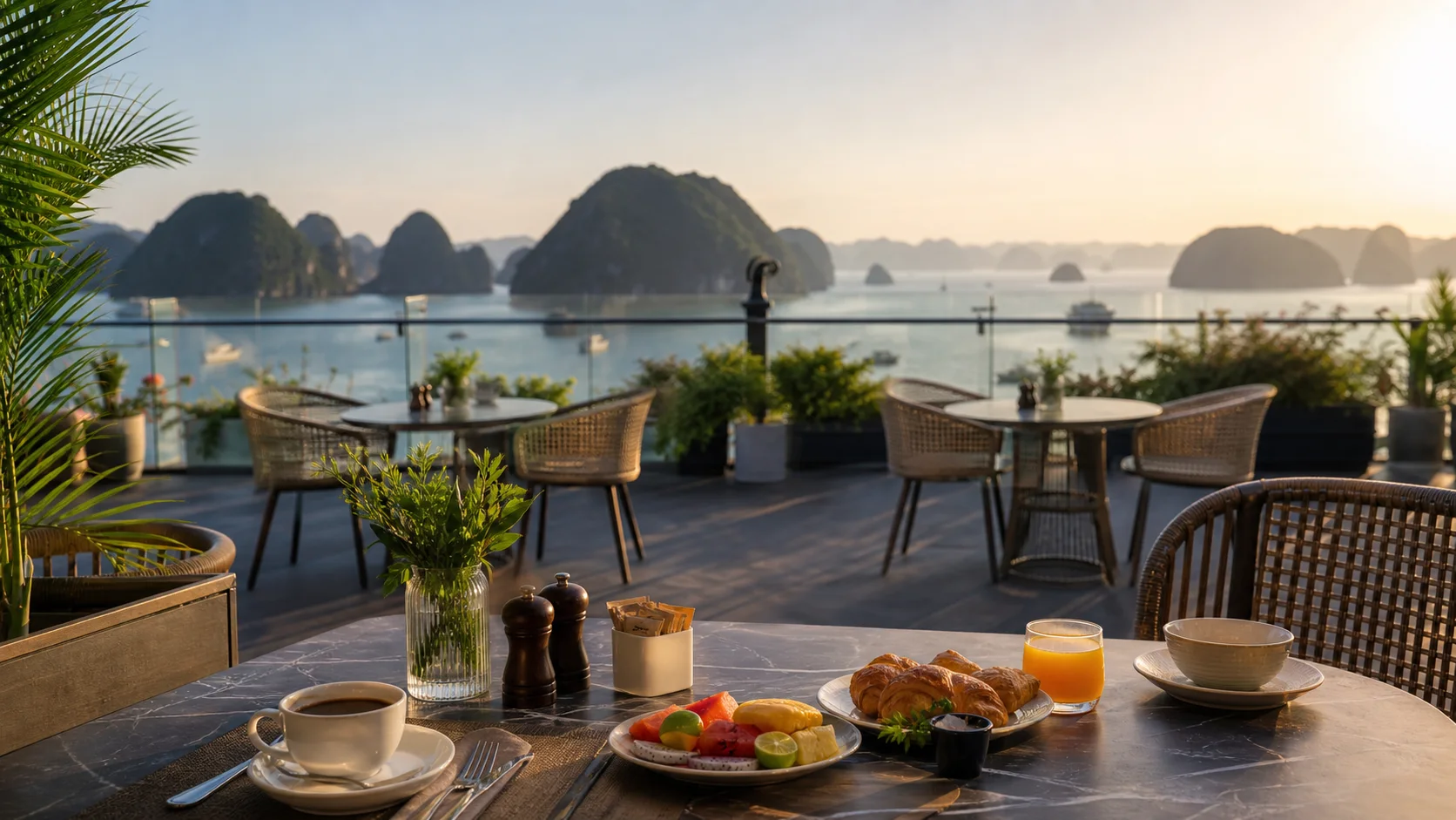 Rooftop breakfast