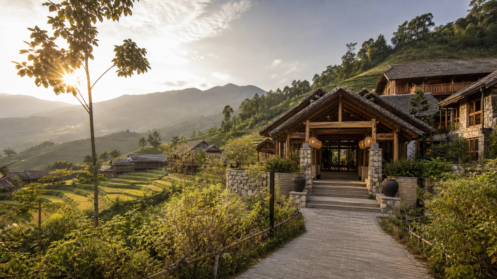 Mountain resort arrival